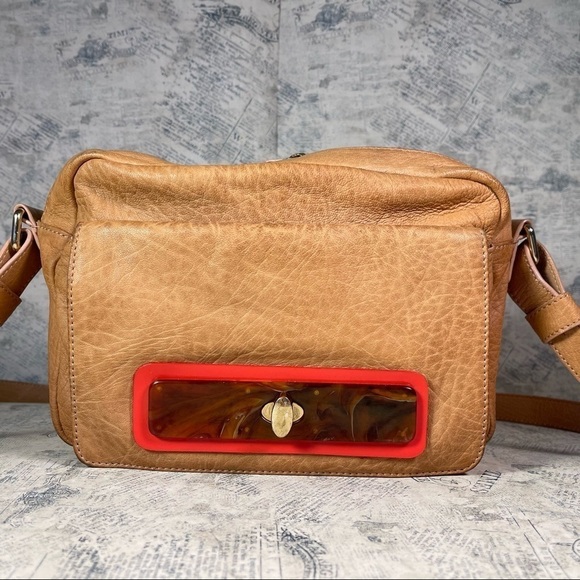 orla kiely leather bag with resin strip and a gold tone turn-lock - Picture 1 of 15